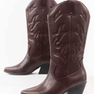 Chocolate Western Embroidered Cowboy Boots